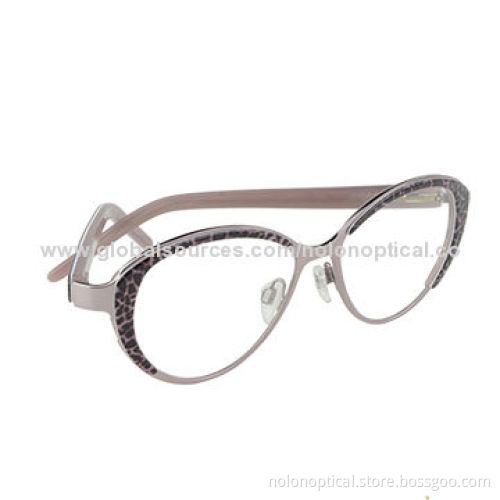 Acetate Insert Metal Eyeglasses, Idea from Italy